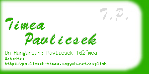 timea pavlicsek business card